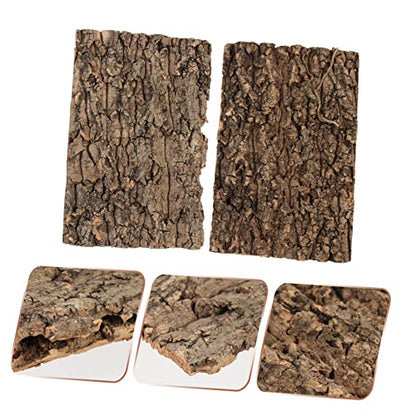 ibasenice 2pcs Cork Reptile Bark Decor Turtle Basking Platform Snake Climbing Bark Reptile Decorations Stain Resistant Terrarium Decor