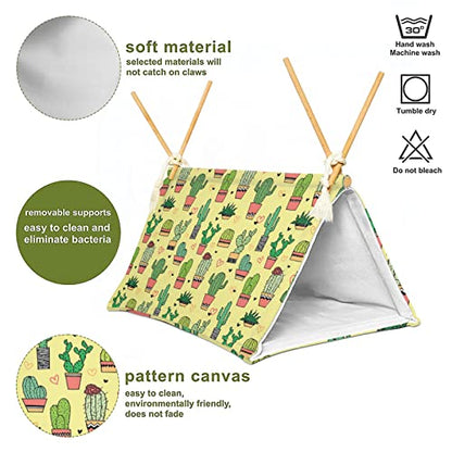Bearded Dragon Tent Bed,Cactus Pattern Reptile Bearded Dragon cage/hides and Caves/Habitat Hideout… (Cactus 1)