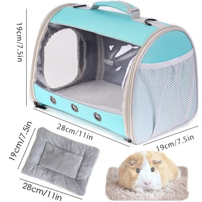 Bearded Dragon Travel Carrier Backpack,Lizard Backpack Carrier,Space Capsule Clear Bubble Window Astronaut Reptile Carrier Backpack for Guinea Pig,Sugar Glider,Bunny (Green, TPU Carrier+MAT) - color: Green