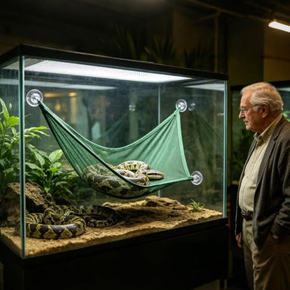 Bearded Dragon Hammocks - Breathable Mesh Snake Bed,Reptile Hammock Bearded Dragon - for Cage Enclosure Terrarium Habitat Lizard Enrichment Chameleon Frog Tortoise - color: Green