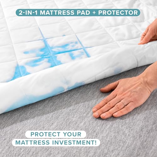 Bare Home Waterproof Quilted Mattress Protector (Queen) - Cooling Mattress Pad - Protects Against Spills - Easily Washable - Elastic Fitted Mattress Cover - Stretch-to-Fit up to 15 Inches Deep (Queen) - color: White, size: Queen (Mattress Pad)