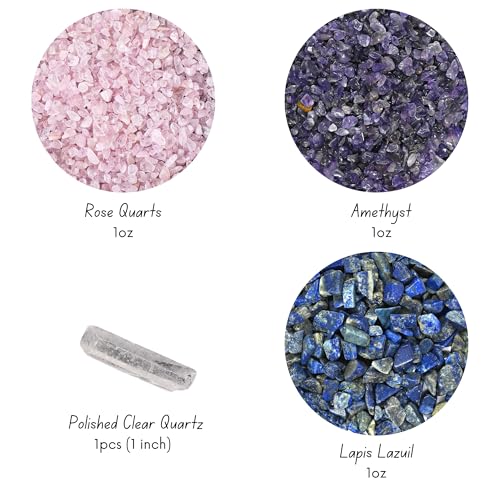 Cute Farms Terrarium Starter Kit | Moss, Vermiculite, Soil, Pebbles, Plant Food, & Finishing Tools (Large Kit + Live Plants + Crystals) - size: Large Kit + Live Plants + Crystals