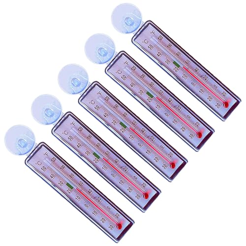 5 Pieces Aquarium Thermometer Tank Thermometer for Freshwater and Saltwater Large Range Accurate Submersible Thermometer Rectangle