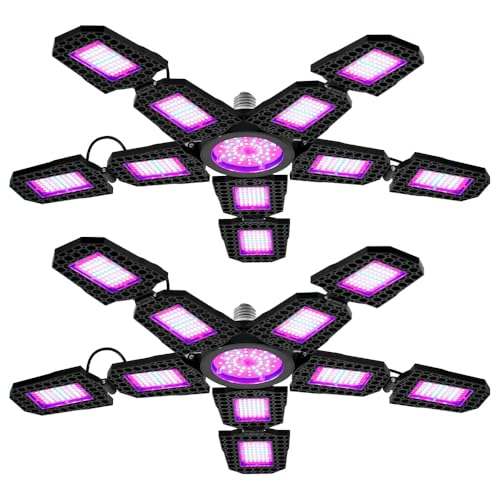 2PCS 400W Full Spectrum Grow LED Planting Lamp 2835 Diodes,Indoor Plants for Seedling Veg/Bloom Growth Bulbs Red-Blue E26/E27,for All-Stage Seed Growing Lights, Flower Blooming Cabinet Lighting - size: Red Blue-400W-2PCS