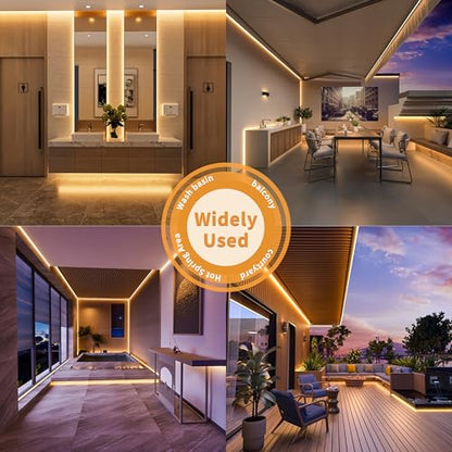 PAUTIX COB LED Strip Light IP65 Waterproof 32.8ft/10m 5040LEDs Warm White 3000K,High Lumen Flexible CRI90+ LED Tape Super Bright DC24V,for Cabinet Home DIY Lighting Projects(Power Supply Not Included) - size: 3000K/32.8ft-IP65 Waterproof