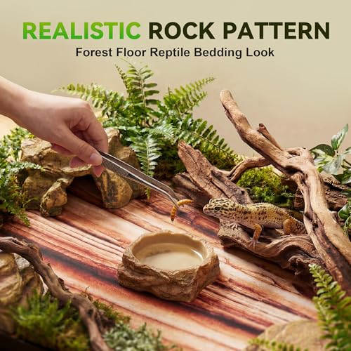 Saillong Reptile Carpet 2Pcs 40 Gallon, 36*17in Reptile Mat for Bearded Dragon Tank Accessories, Terrarium Liner Bedding Mat for Lizard, Gecko, Snake, Chameleons, Tortoise with Tweezers Feeding Tong - size: 36 x 17 Inch