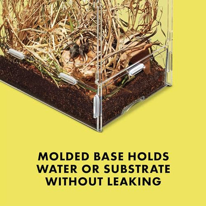 Zilla Micro Habitat Terrarium, Arboreal, with Locking Latch, for Isopods, Spiders, Insects, Large - size: Large, style: Arboreal