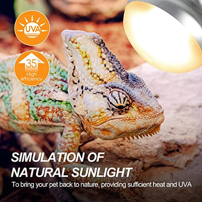 WACOOL 2Pack 75W Reptile Heat Lamp Day & Night Kit, Nature Simulated Basking Daylight & Nightlight Heat Lamp Bulbs for Reptiles & Amphibians, UVA Heat Lamp for Bearded Dragon Gecko Turtle Lizard - style: 75W-2 PACK