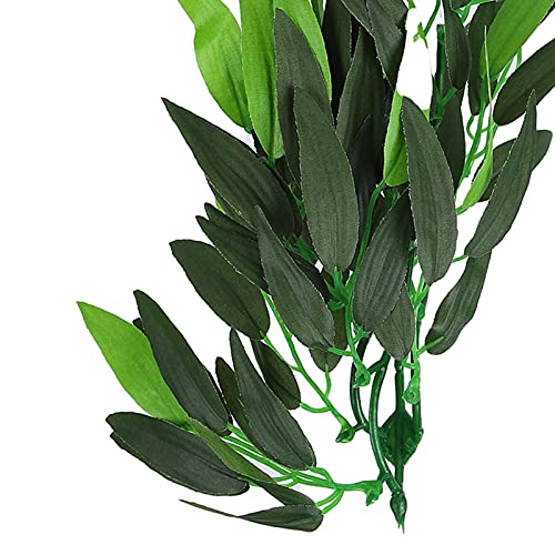 Artificial Reptile Plants Lifelike Plastic Plant Hanging Leaves Decoration with Suction Cup for Reptile Terrarium Fish Tank (T-044F) - size: T-044F