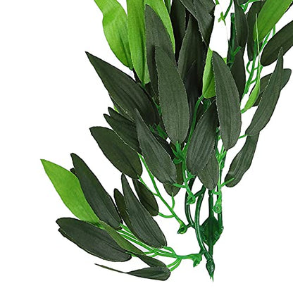 Artificial Reptile Plants Lifelike Plastic Plant Hanging Leaves Decoration with Suction Cup for Reptile Terrarium Fish Tank (T-044F) - size: T-044F