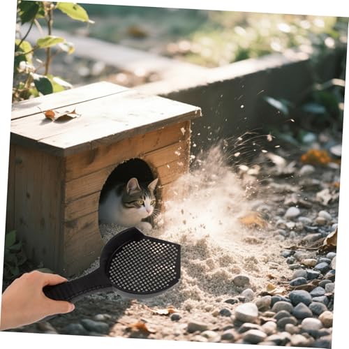 Toddmomy 2pcs Cat Litter Scoop Set Durable Plastic Poop Shovel with Ergonomic Handle for Easy Use for Litter Box and Reptile Terrarium Waste Cleanup