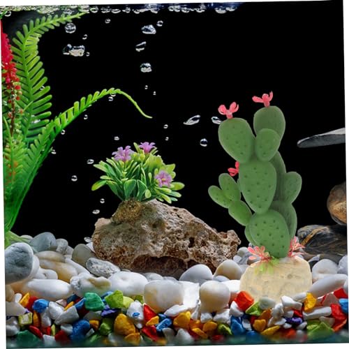 ORFOFE Plastic Artificial Cactus Plant Simulation Aquarium Decor Vivid Reptile Terrarium Ornament for Fish Tank Landscape