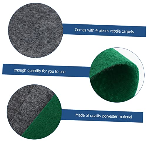 DECHOUS 4pcs Reptile Carpet for Terrarium Absorbent Mat Bedding for Lizard Snake Tortoise Comfortable Washable Substrate Mats for Reptiles