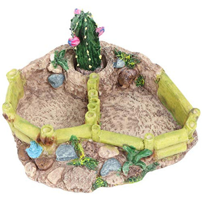 Reptile Resin Corner Water Dish - Reptile Corner Bowl for Tortoise Lizard Bearded Leopard Gecko Snake Chameleon -25593