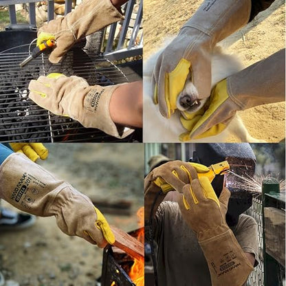 LENITH Animal Handling Gloves Bite Proof, Multi-purpose Pet Glove for Grabbing Reptile, Grooming, Trips to Vet Cat Dog Bird Falcon Livestock Snake Large
