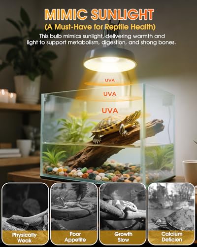 50W UVA+UVB Reptile Heat Lamp, 4 Pack Heat Lamp Light Bulbs for Reptiles, Amphibian Basking Lights, Terrariums and Cages,Works with Various Lamp Fixtures, for Bearded Dragon, Lizard, Gecko,Turtle