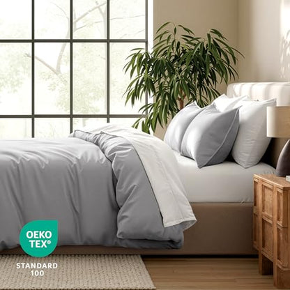 Bare Home Bedding Duvet Cover Twin/Twin Extra Long Size - Premium 1800 Super Soft - Lightweight, Cooling Duvet Cover - Soft Breathable Bedding (Twin/Twin XL, Light Grey) - color: 05 - Light Grey (No Comforter), size: Twin/Twin XL