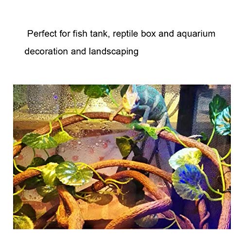 YOUTHINK Artificial Reptile Climbing Branch 9.84ft Flexible Jungle Vine, Bendable Rattan Habitat Decor with Suction Cups for Lizards Geckos Tree Frogs Terrarium (S)