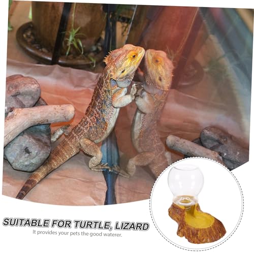 ORFOFE Automatic Resin Waterer for Reptiles Crawler Waterer for Turtles and Lizards Decorative Water Bowl User-Friendly Design for Terrariums