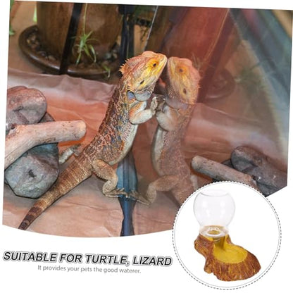 ORFOFE Automatic Resin Waterer for Reptiles Crawler Waterer for Turtles and Lizards Decorative Water Bowl User-Friendly Design for Terrariums