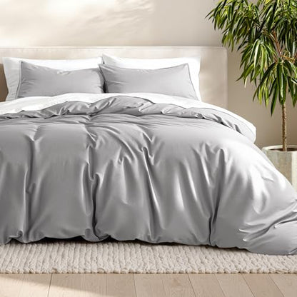 Bare Home Bedding Duvet Cover Twin/Twin Extra Long Size - Premium 1800 Super Soft - Lightweight, Cooling Duvet Cover - Soft Breathable Bedding (Twin/Twin XL, Light Grey) - color: 05 - Light Grey (No Comforter), size: Twin/Twin XL