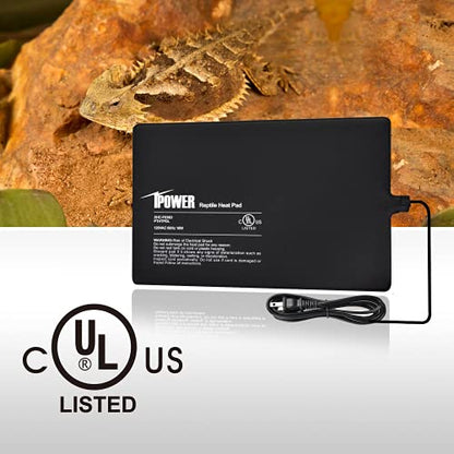 iPower 8X12 Inch Reptile Heat Pad Under Tank Heater Terrarium Warmer Heating Mat and Digital Thermostat Controller for Turtles Lizards Frogs and Other Small Animals - size: 8 X 12 Inch, style: Pad + Thermostat