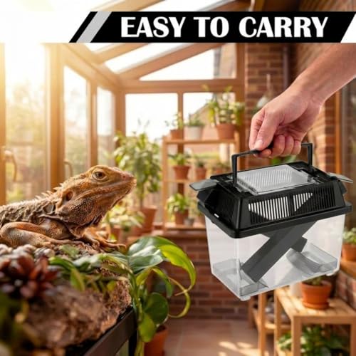 Mifoci Cricket Keeper with Feeding Kit Transparency Cricket Keeper with Tubes Includes Feeding Tongs and Curved Tweezers Insect Breeding Box for Gecko Snake Lizards (2 Pack,7.09 x 4.33 x 6.3 Inches) - size: 7.09 x 4.33 x 6.3 Inches