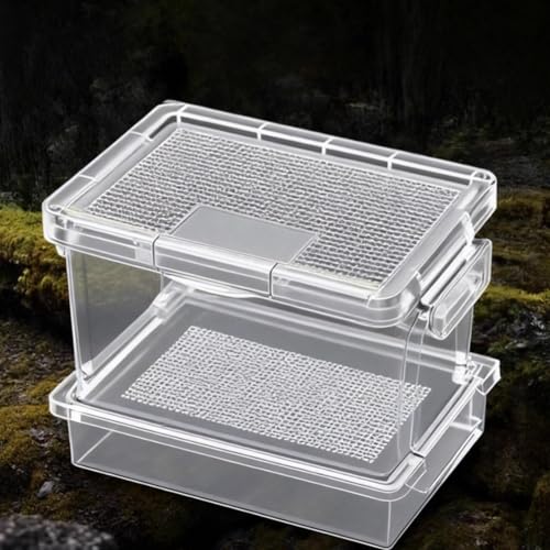 Mealworm Breeding Kit with Sifting Tray, Ventilated Insect Breeder Box, Multi-Layer Mealworm Container with Waste Collection Tray & Secure Locks for Reptile Owners, Crickets, Roaches & Feeder Insects