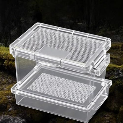 Mealworm Breeding Kit with Sifting Tray, Ventilated Insect Breeder Box, Multi-Layer Mealworm Container with Waste Collection Tray & Secure Locks for Reptile Owners, Crickets, Roaches & Feeder Insects