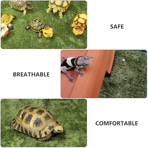 Toyvian 2Pcs Simulated Moss Carpets for Reptiles and Tortoises Moisturizing Fake Lawn Mats for Terrarium Natural-Looking Reptile Bedding for Humid Environments