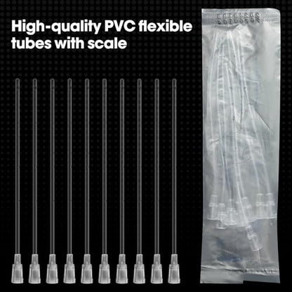 5ml Luer Lock Syringe with Cap and Soft Plastic Tube, Individually Wrapped 10 Pack, Suitable for Pet Liquids Feeding - size: 5ml - 2.0mm Tube
