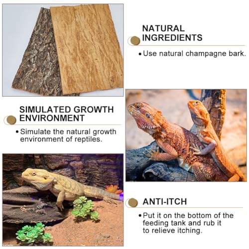 5 Pack Cork Bark 12" L x 8" W Cork Barks for Reptiles Natural Bird Perch Boards Reptile Climbing Mat Wall Terrarium Decor for Birds Turtle Lizard Beared Dragon Chameleon Snake
