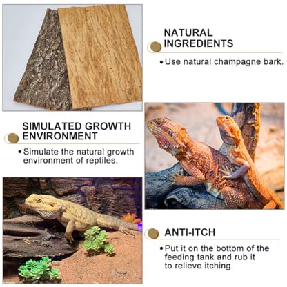 5 Pack Cork Bark 12" L x 8" W Cork Barks for Reptiles Natural Bird Perch Boards Reptile Climbing Mat Wall Terrarium Decor for Birds Turtle Lizard Beared Dragon Chameleon Snake