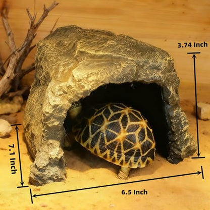 Reptile Hides and Caves, Reptile Tank Accessories, Tortoise Habitat, Resin Bearded Dragon Hideout Turtle House for Turtle Bearded Dragon Gecko Snakes Chameleon Frogs Fish