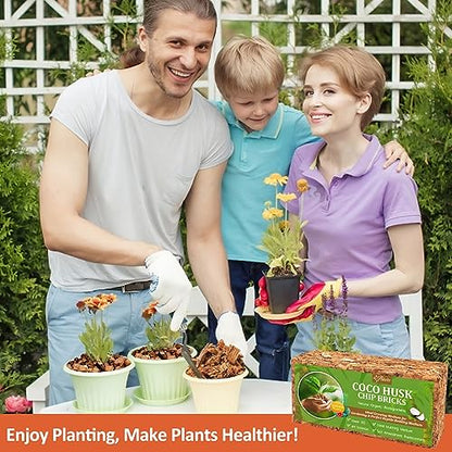 Riare 2 Pack Coco Chips Substrate for Plants- 2.2lb 100% Organic Coconut Husk Brick with Low EC and pH Balanced, High Expansion Coconut Substrate Coco Husk Mulch for Garden Flowers, Herbs, Planting - color: 2 Pack