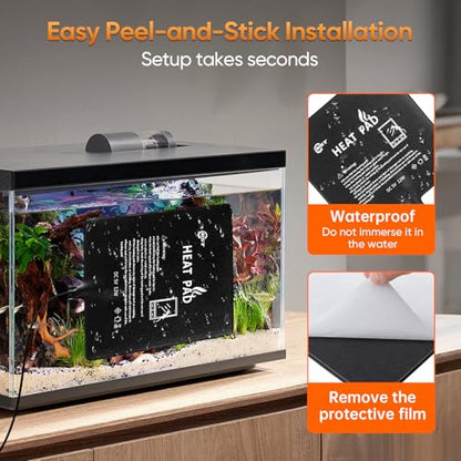 Waterproof Heating pad Plant Heating pad 8.0x8.0 Inch 12W Under Tank Terrarium Heating Mat, Reptile Heat Pad, Reptile Heating Pad for Turtle, Lizard, Hermit Crab, Frog, Snake ﻿﻿
