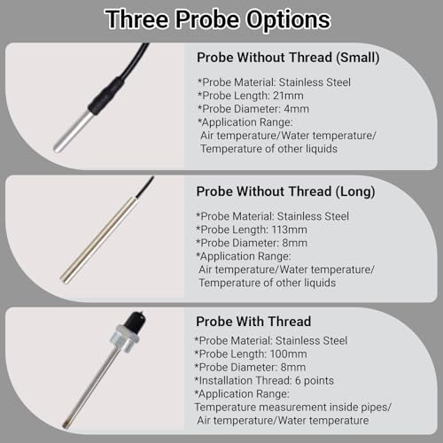 Accurate Industrial Digital Thermometers with Long Probe for Accurate Temperature Measurement in Hard to Reach Areas