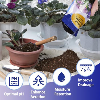 African Violet Potting Soil Mix 2qt, Pre-Mixed Acid Soil Ideal for African Violets to Ensure Optimal Nutrient Uptake and Vibrant Blooms - color: African Violet soil, size: 2QT