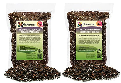 Premium Thai Constellation Monstera Planting Mix - Promotes Steady Growth and Vibrant Leaves by Gardenera - 10 Quart (2 Bags of 5 Quart) - size: 10 QUART