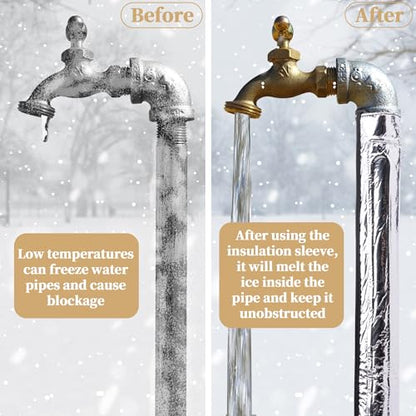 codree 2 Pcs Water Pipe Heat Blanket - 38.5" x 6" Water Pipe Heat Tape - Aluminum Foil Freeze Protection Heating Cable for Metal & Plastic Pipes, 110V, Max Temp 60˚ - color: 2 Pcs