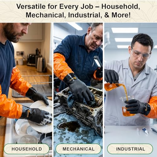 Gastody™ - Chemical Resistant Gloves, Reusable,Heavy Duty Safety Work Gloves,Resist Acid,Oil,Alkali - S-M-L-XL-XXL Size - size: X-Large, style: Extra-long 27.5"