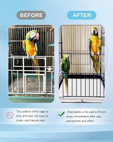Disposable Bird Cage Liner Birds Cage Liners Super Absorbent Birdcage Liners Parakeet Cage Training Accessories with Quick-Dry Surface for Cockatiels Canaries Parrots - size: 40 pcs