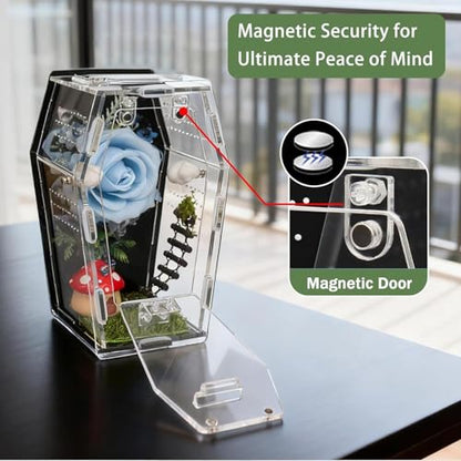 Pet Habitat Box – Transparent Viewing Case, Humidity Control Cage, Rhinoceros Safe, Small Animal Shelter | for Reptile Terrarium Display School Play