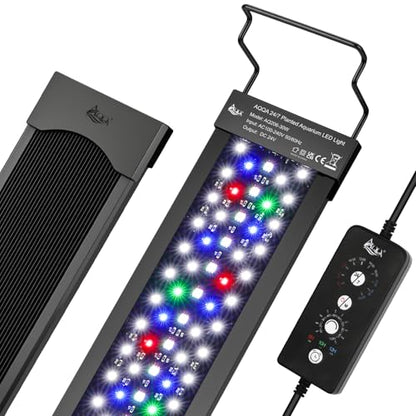 AQQA LED Aquarium Light 36W for 24-32 Inch Fish Tank, 24/7 Mode&DIY Mode Full Spectrum Fish Tank Light, IP68 Waterproof High Lumen Aquarium Plant Light, Adjustable Brightness/Timer, Memory Function - size: For 24'' - 32'' Tank