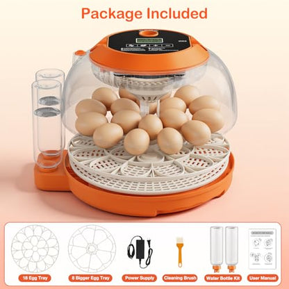 Incubators for Hatching Eggs 18 Egg Automatic Egg Turning and Humidity Control Incubator for Chicken Duck Home Classroom Lab