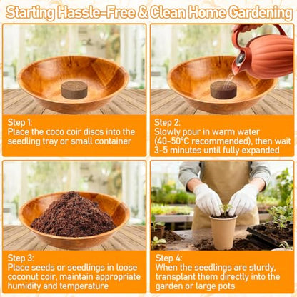 Legigo 50 PCS 30mm Coco Coir Pellets Potting Soil Mix- Compressed Coconut Coir Discs Seed Starting Soil Pellets, Coco Peat Soil Pods for Indoor & Outdoor Plants, Gardening Herbs Bonsai and Vegetables - color: 30mm