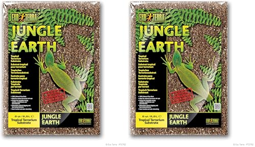 Exo Terra Jungle Earth, Tropical Terrarium Substrate, 8 Quarts, PT2762 (Pack of 2) - size: 8 Quarts (Pack of 2)