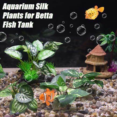 Silk Aquarium Plastic Plants Fish Tank Decor Driftwood for Fish Green 5pcs