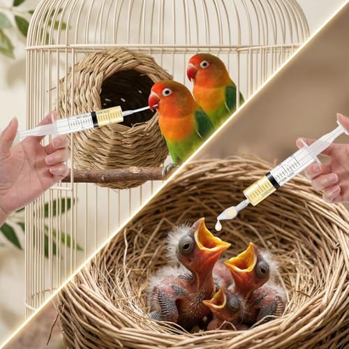 Baby Bird Feeding Syringe, Reusable Manual Bird Feeding Syringe with Spoon Tip and Soft Tube for Milk, Water, Liquid Food, Parrot, Small Pet