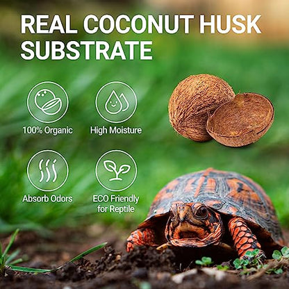 REPTI ZOO Reptile Coconut Fiber Substrate 72 Quart, Reptile Bedding Coco Coir Brick for Turtle, Hermit Crab, Spider, Frog | 100% Organic | Odor Absorption - style: Coconut Fiber Substrate